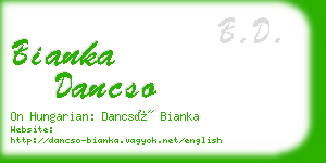 bianka dancso business card